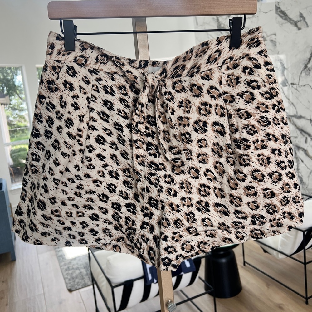 Joie “Carden” Leopard Linen Shorts